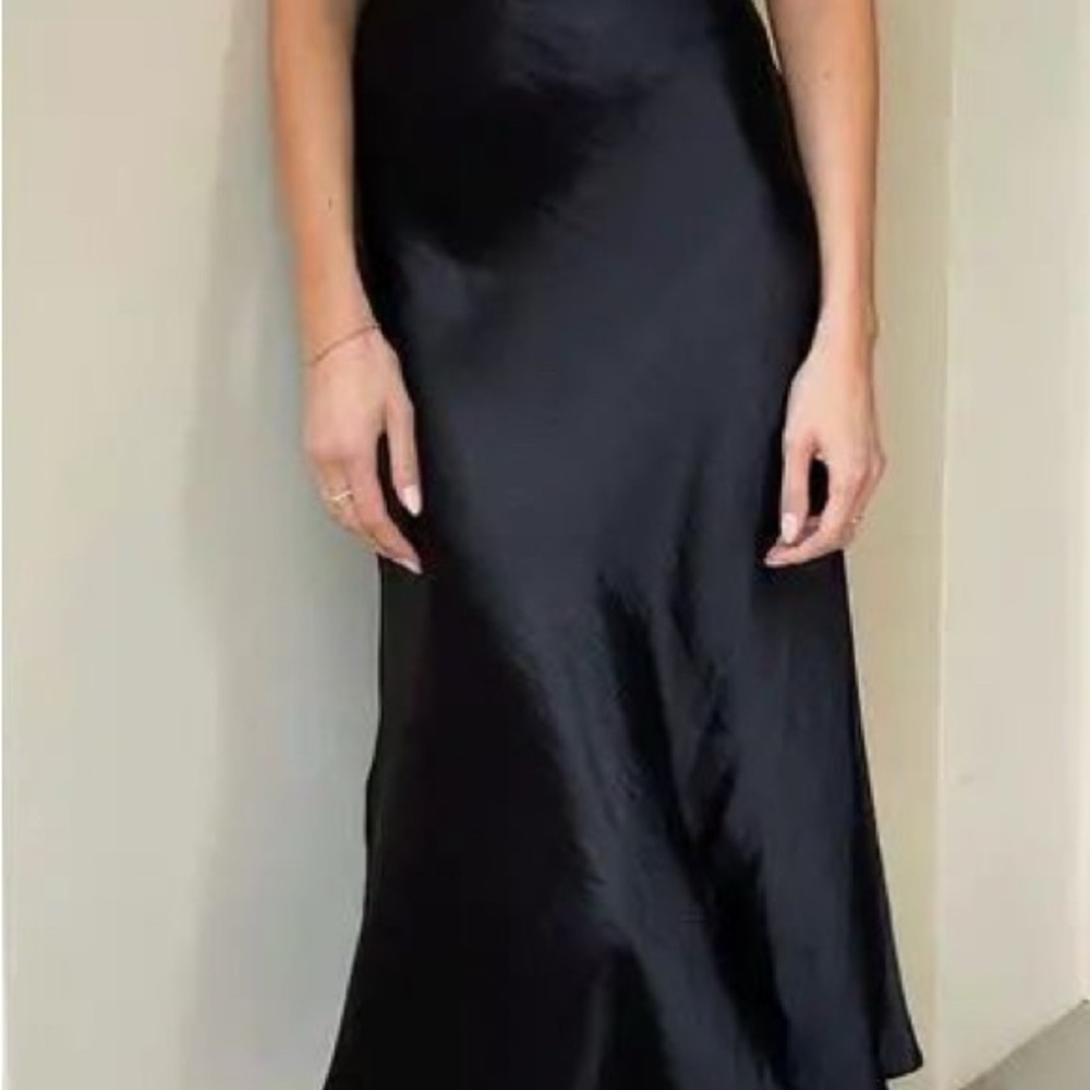 Elegant Black Satin Skirt